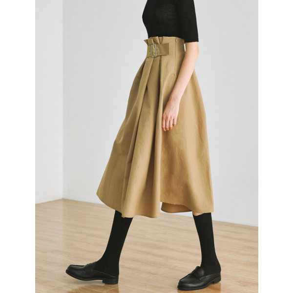 【2color】アシンメトリーベルテッドスカート X-122