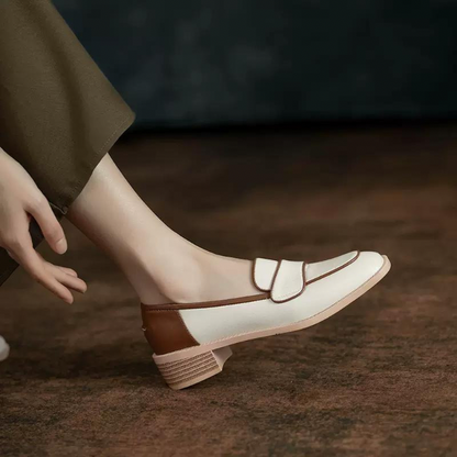 【２color】スクエアトゥコントラストシューズ　AU-286