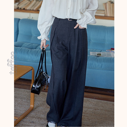 ハイウエストクロップド丈ワイドパンツ 　《Z00763》