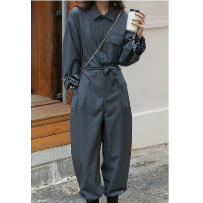 ウエストベルトワントーンジャンプスーツ　AU-222