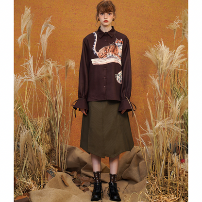 【２color】イレヘムスリットスカート w-026