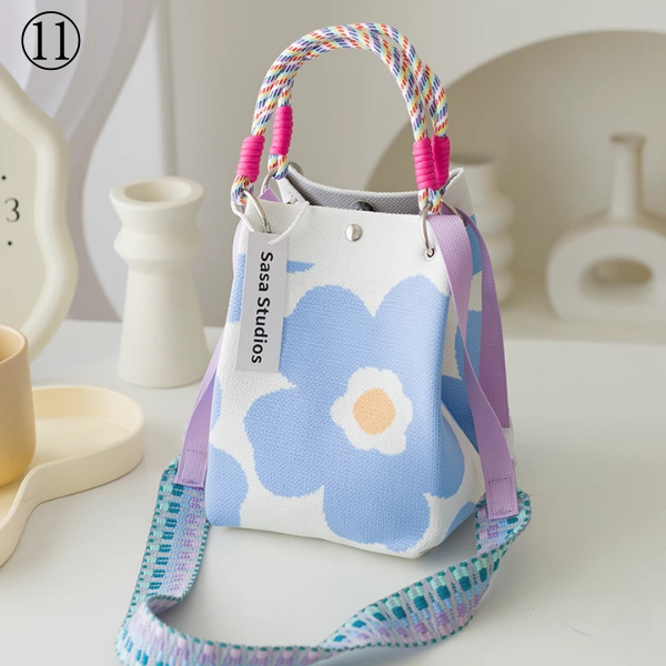 【20pattern】マルチカラースクエアトートバッグ《Z00892》