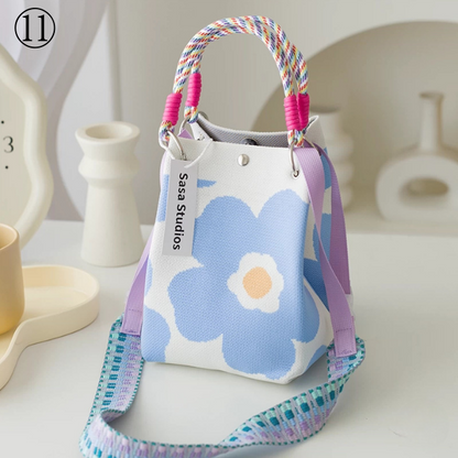 【20pattern】マルチカラースクエアトートバッグ《Z00892》