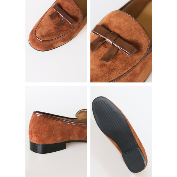 ハニーブラウンフラットレザーシューズ Z00148