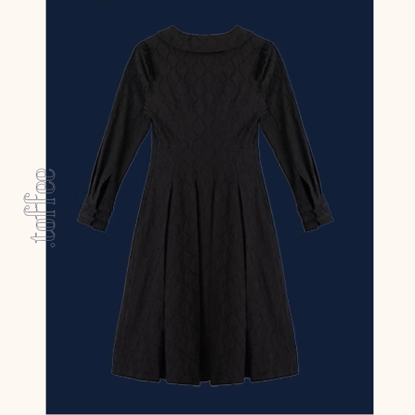 フリルディテールチャイナ風ブラックワンピース《Z00877》