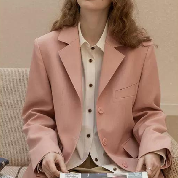 パウダーピンクベーシックジャケット X-049