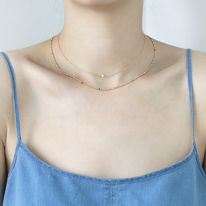 エナメルカラーゴールドネックレス X-167