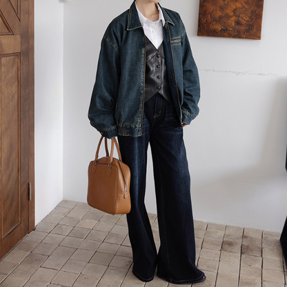 ウォッシュデニムジップジャケット Z00160