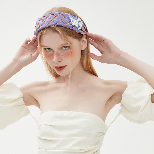 【3pattern】ビーズの装飾入り編み込みカチューシャ Z00038