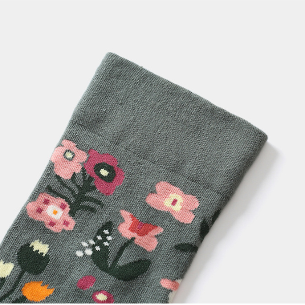 フラワーデザインソックス4ｐ w-080