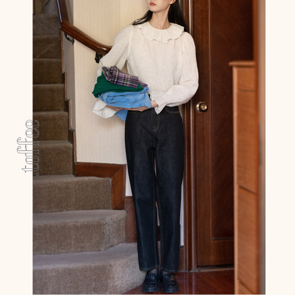 コットンストレッチストレートデニムパンツ　《Z00647》