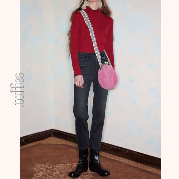 【2color】ハイウエストストレートデニムパンツ　《Z00712》