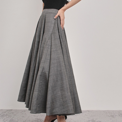 クラシックデザインフリルプリーツスカート　AU-027