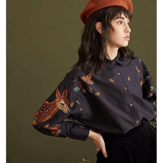 ナイトフォレストシャツブラウス C0074