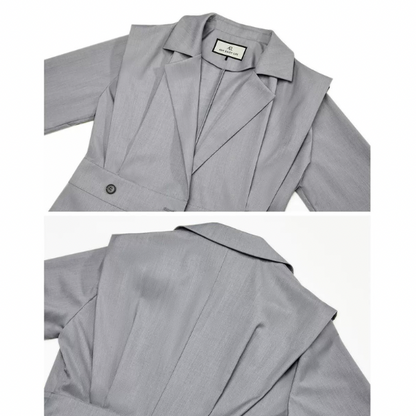 ウエストマークシャツワンピース w-144