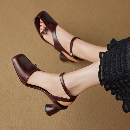 【2color】アシンメントリーデザインハイヒールサンダル《Z00977》