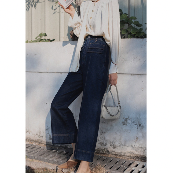 ダブルフラップワイドデニム w-151