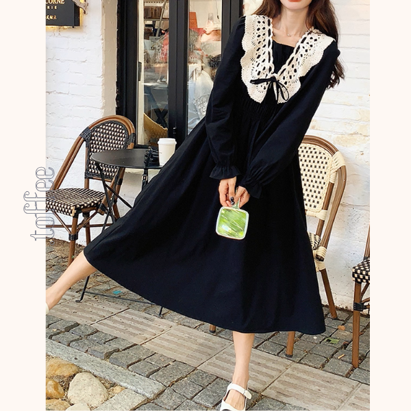 レース襟と歩く、午後の物語ワンピース《Z01154》