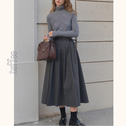 午後の街角とツイードプリーツスカート《Z01161》