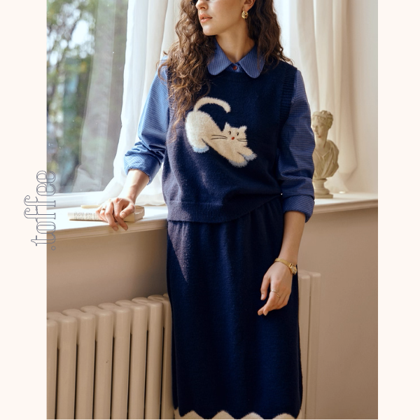 夢の上で跳ねる猫と小さな果実たちのセットアップ《Z01146》