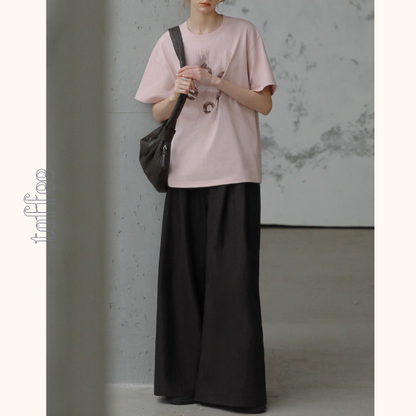 深みブラウンのシックワイドパンツ《Z01087》