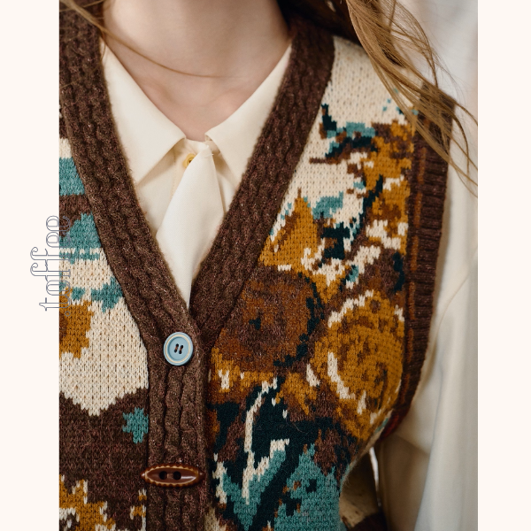 アートと遊び心を編んだニットベスト《Z01125》