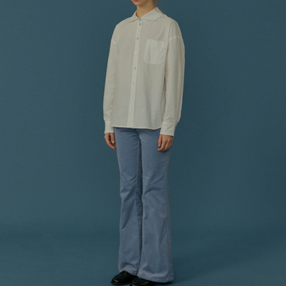 【2color】 コットン100%コントラストボタンシャツ Z00070