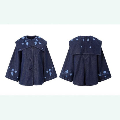 アートワークが映える：レトロ感溢れる刺繍デニムジャケット 《C0208》