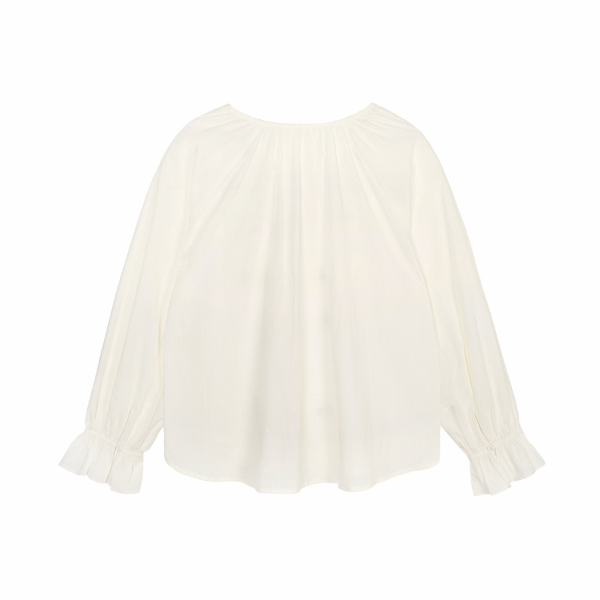 ポニーと星のロマンティック刺繍入りホワイトブラウス《Z00829》