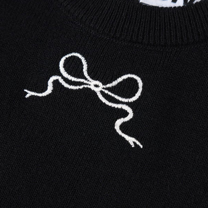 【4color】リボン半袖ニットトップ Z00285