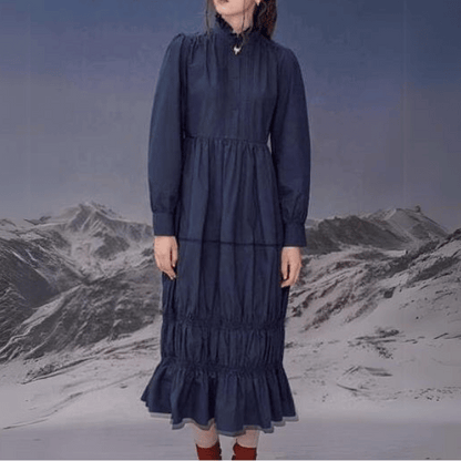 【3color】ゴールドフォックスボタンロングワンピース C0099