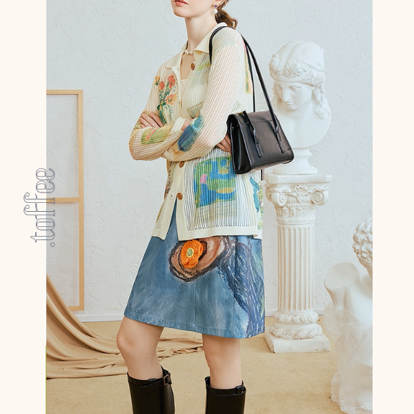 幻想アートプリントスカート《Z01062》