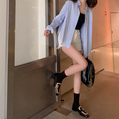 【2pattern】メタルバックルバイカラーローファー X-371