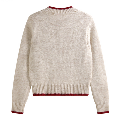 【3color】ハートボタンラウンドネックカーディガン　《Z00651》