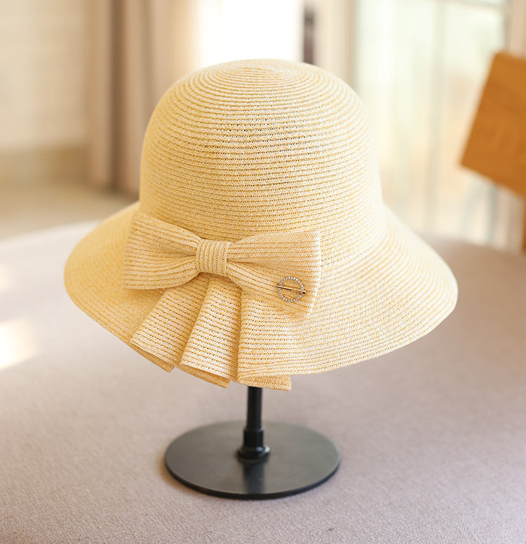 【３color】プリーツが入ったストローハット