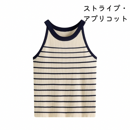 【5color】 ホルターネックニットトップ Z00206