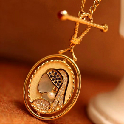 『真珠の耳飾りの少女』モチーフのネックレス＆ピアスセット Z00063