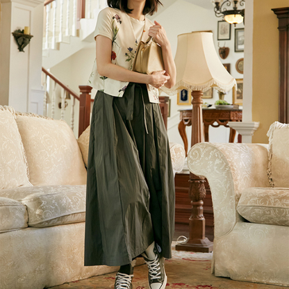 フラワープリントショートベストジャケット　AU-242