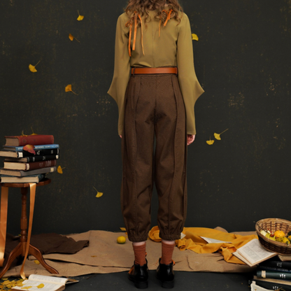 【２color】リブヘムセンタープレスパンツ AU-468