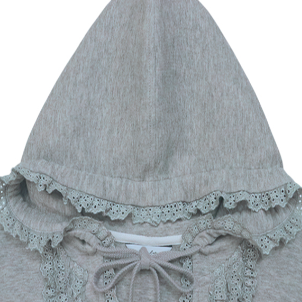 リボン＆レースUネックフーディー　《Z00762》