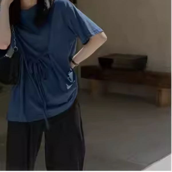 【2color】ウエストリボンTシャツ X1-009