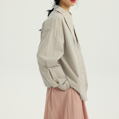 【2color】ラージカラーオーバーサイズコットンシャツ　《Z00726》