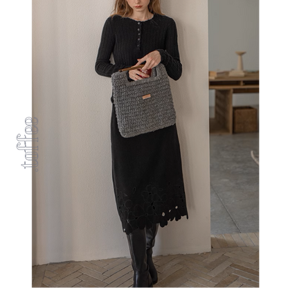 【2color】花柄レースAラインミディ丈スカート《Z00859》