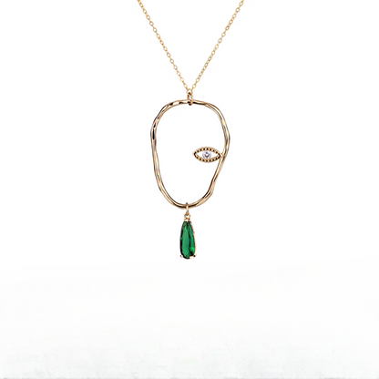 雫が揺れる＊片目モチーフのアートネックレス《Z01186》