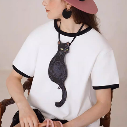 黒猫シルエットが遊ぶニッチなネクタイ《Z01220》