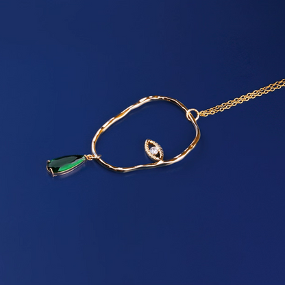 雫が揺れる＊片目モチーフのアートネックレス《Z01186》