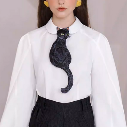 黒猫シルエットが遊ぶニッチなネクタイ《Z01220》