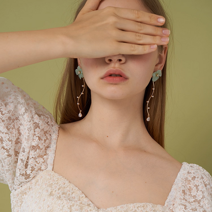 【2pattern3color】揺れる花のきらめき＊パール×カーブイヤーアクセサリー《Z01187》