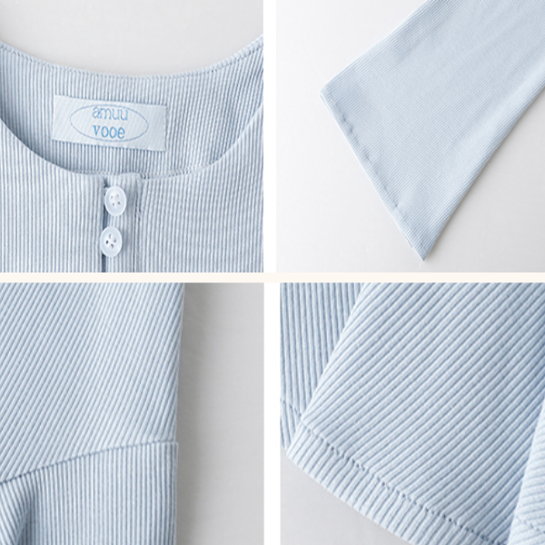 ボタンディテールペプラムトップ《Z00837》