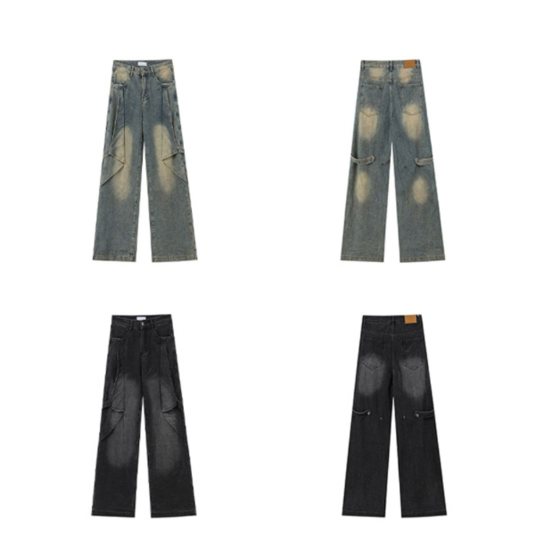 【2color】ヴィンテージ風ウォッシュデニム X-363